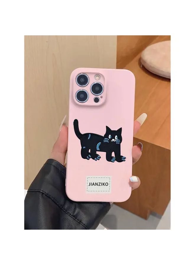 Pink Red Cat Letter iPhone 15 Plus Case Protective Cover - Image 1